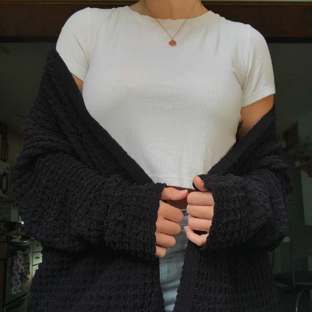 FLASH SALE Black chenille cardigan